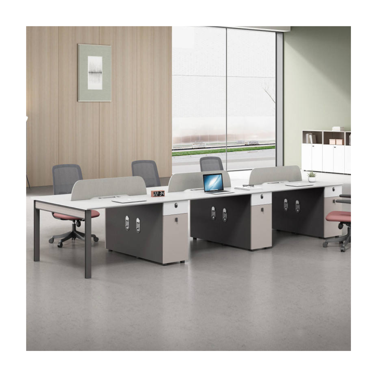 Workstation with Dual Pedestal